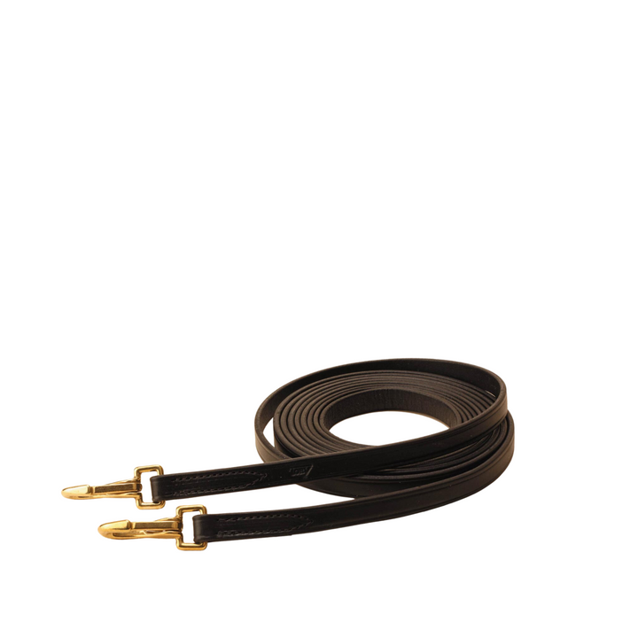 Tory Leather Single Ply Leather Split Reins with Brass Snaps