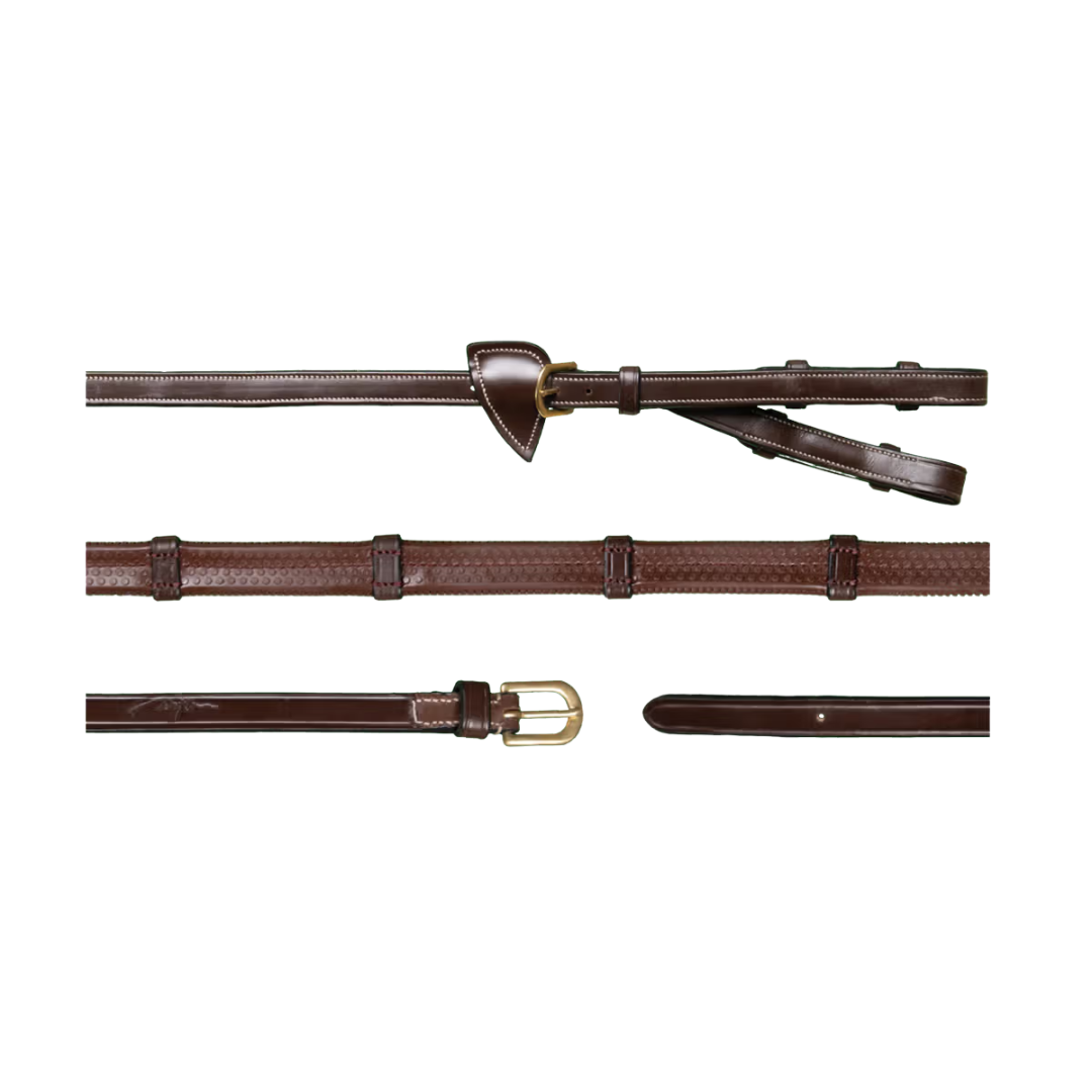 Dy'on 1/2 Converter Rubber Reins With 7 Leather Loops D Collection