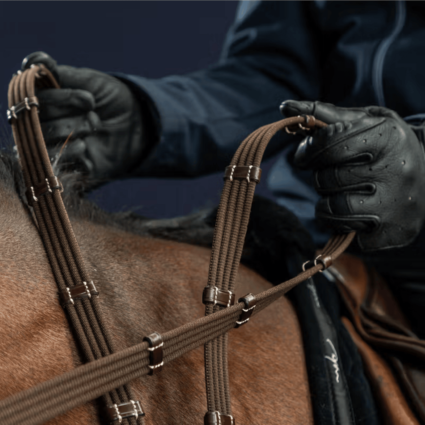 Dy'on 5/8 Web Reins With 9 Leather Loops US Collection
