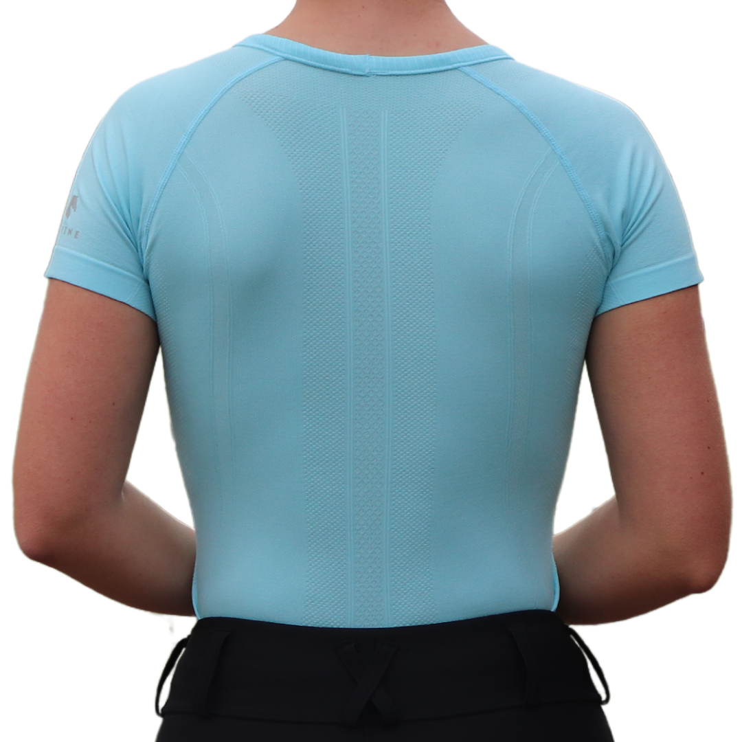 Divine Equestrian Chic Athletic Short Sleeve Shirt - Glacier Blue