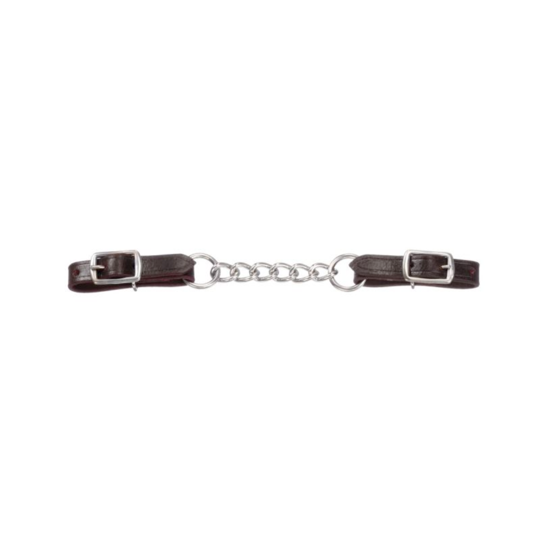 Royal King Leather Curb Strap with Single Chain