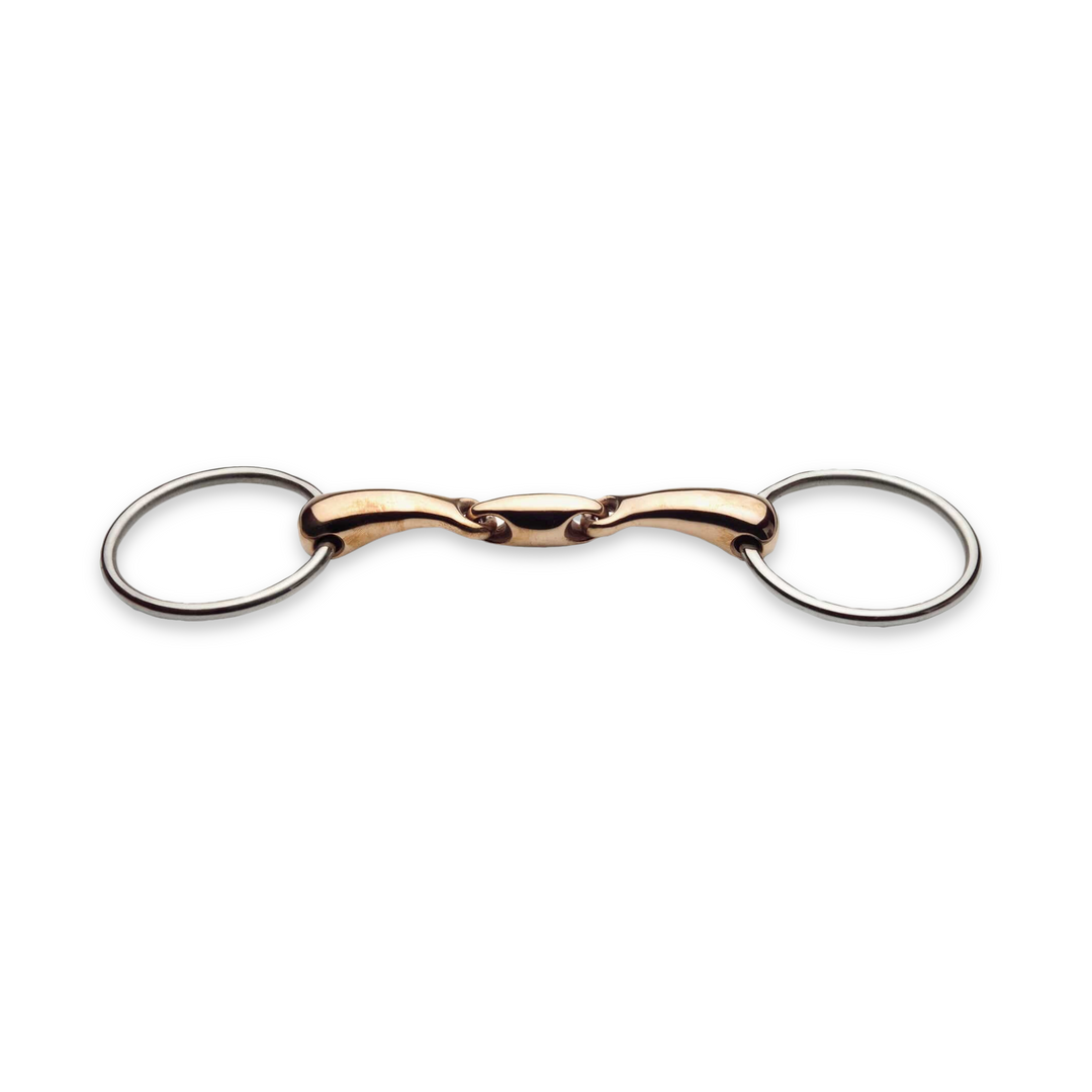 JP Korsteel Stainless Steel Copper Mouth Oval Link Loose Ring Snaffle Bit