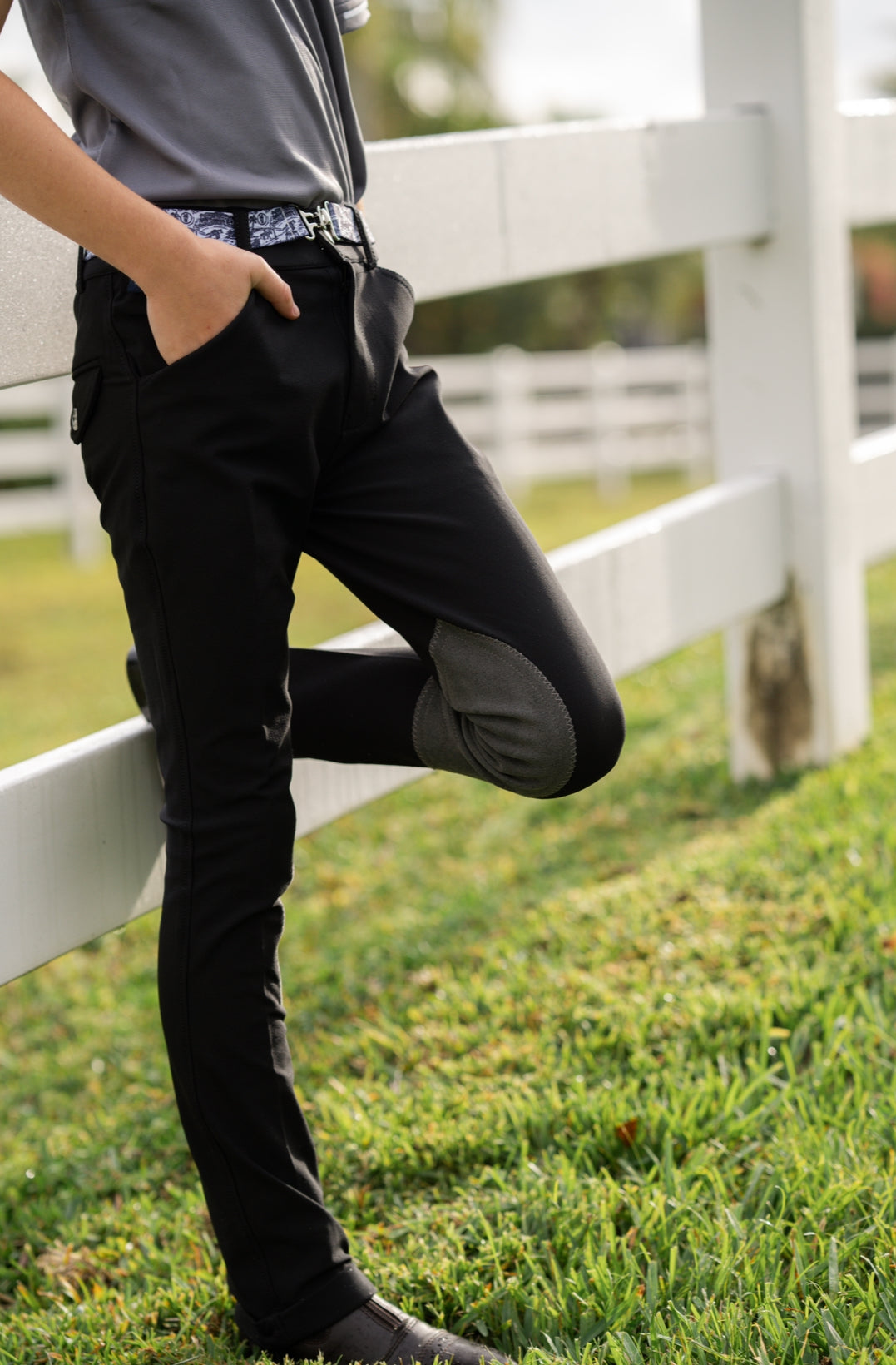 Belle and Bow Boys Jodphurs Black