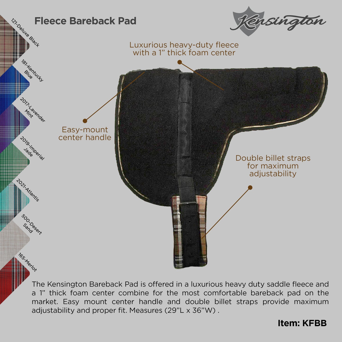 Kensington Fleece Bareback Pad