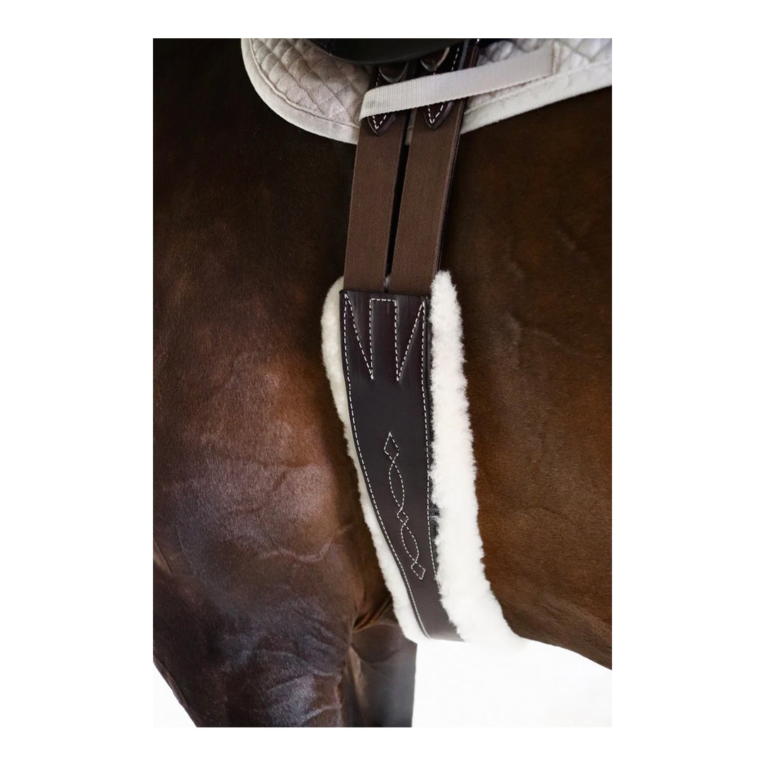 Remarkable Leather Goods Fancy Stitched Sheepskin Leather Girth