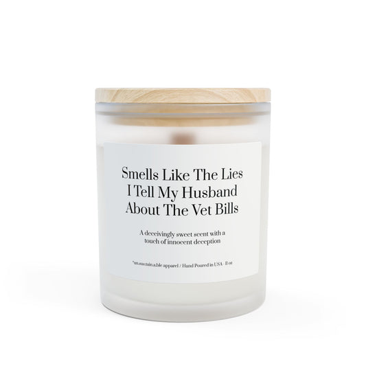 Unsustainable Apparel Frosted Glass Candle, 11oz - Lies I Tell My Husband