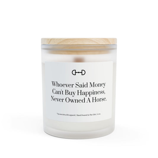 Unsustainable Apparel Frosted Glass Candle - Money Can't Buy Happiness