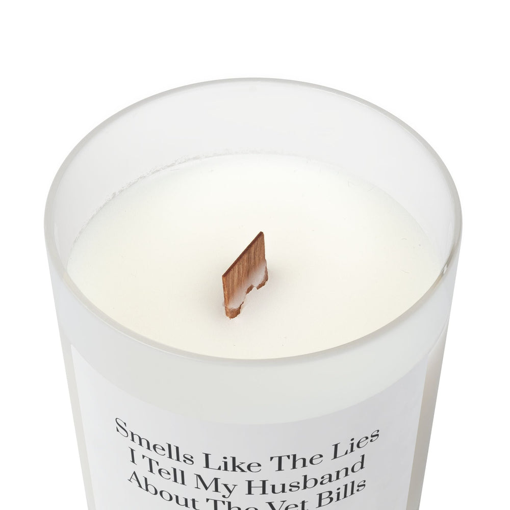 Unsustainable Apparel Frosted Glass Candle, 11oz - Lies I Tell My Husband