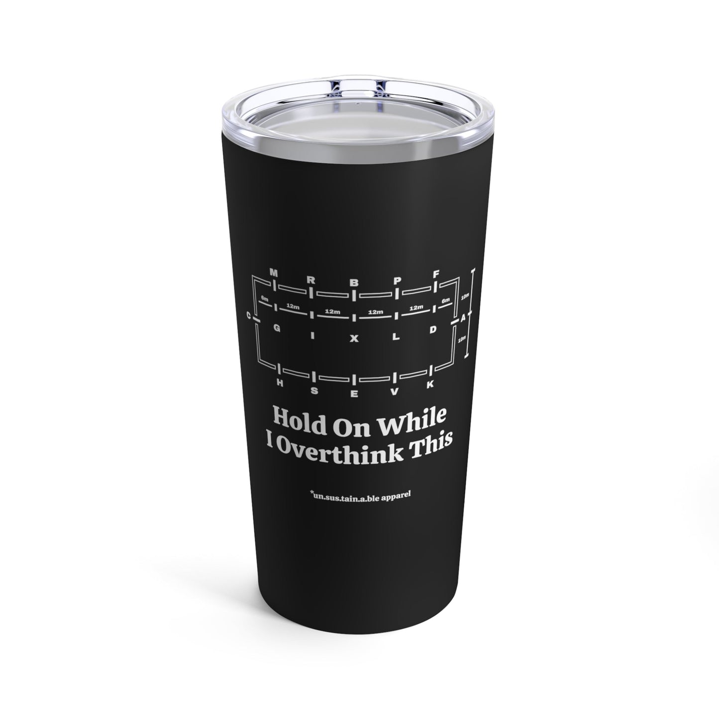 Unsustainable Apparel Tumbler- Hold On While I Overthink - Dressage