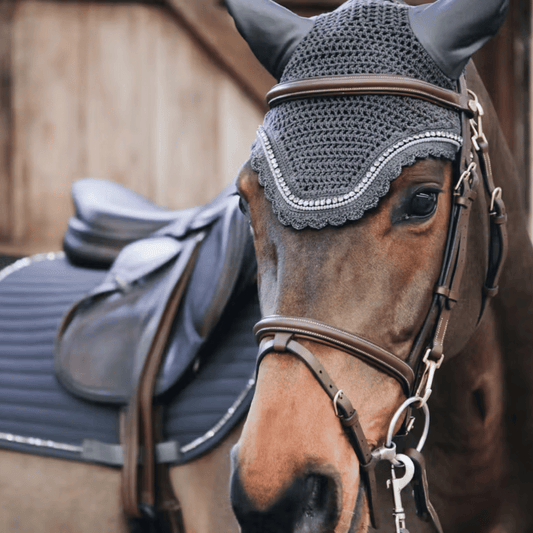 Kentucky Horsewear Wellington Stone & Pearl Ear Bonnet