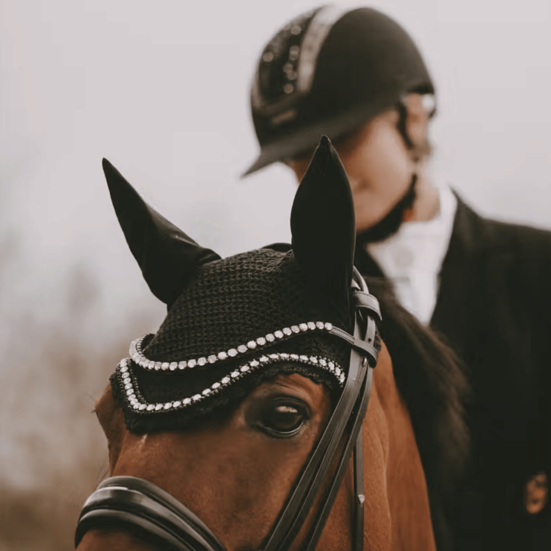 Kentucky Horsewear Wellington Big Stone & Pearl Ear Bonnet