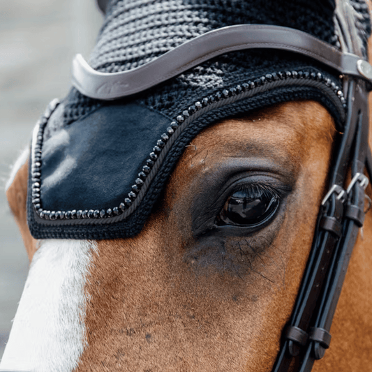 Kentucky Horsewear Wellington Velvet & Pearl Ear Bonnet