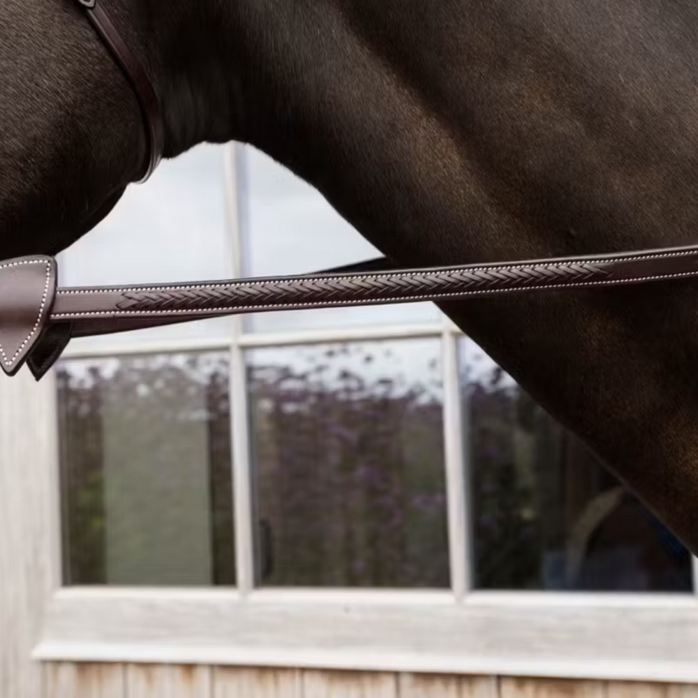 Dy'on 1/2'' Rubber reins with 7 leather loops and plaited finishing D Collection