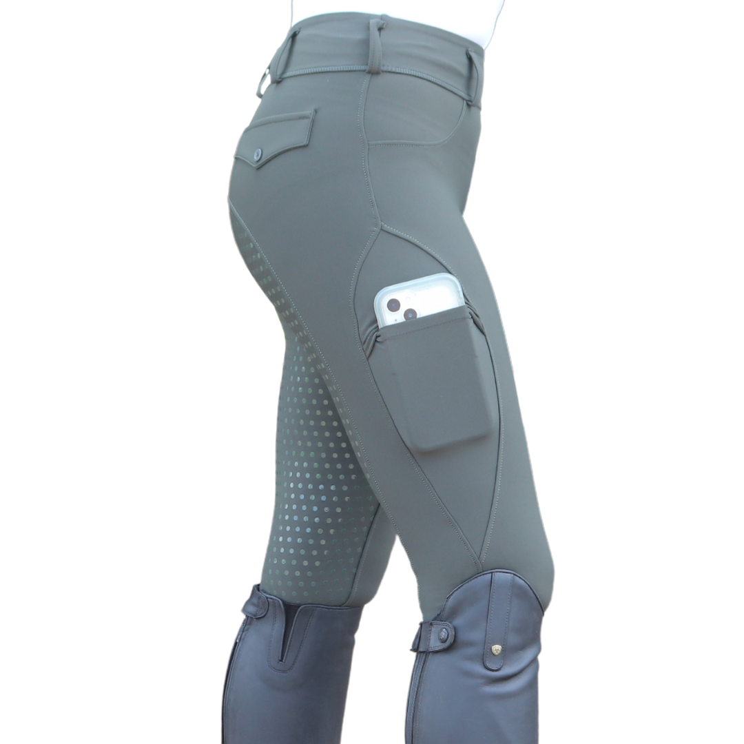 Divine Equestrian Comfort Grip Leggings - Forest Green