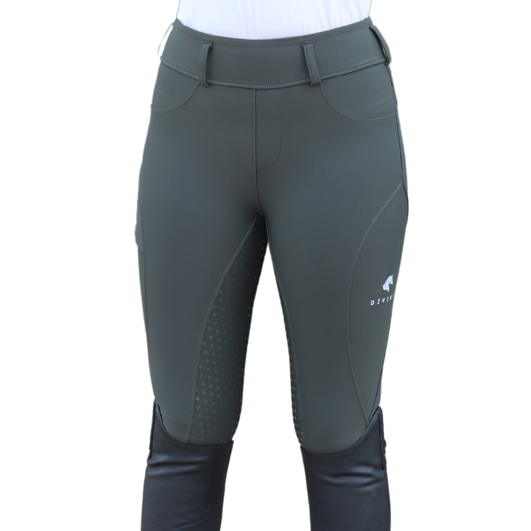 Divine Equestrian Comfort Grip Leggings - Forest Green