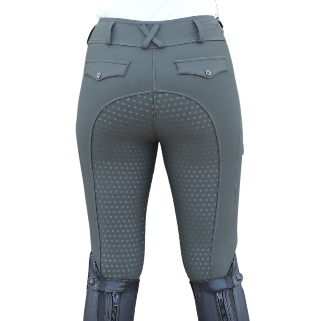 Divine Equestrian Comfort Grip Leggings - Forest Green