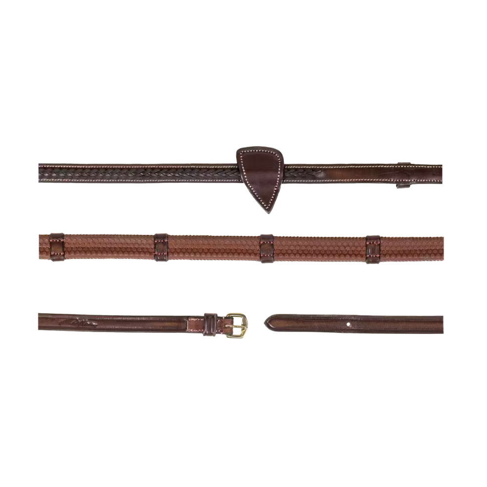Dy'on 1/2'' Rubber reins with 7 leather loops and plaited finishing D Collection