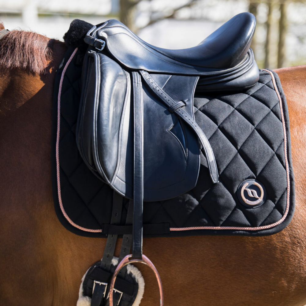 Back on Track Haze Collection: Black Rose Dressage Saddle Pad