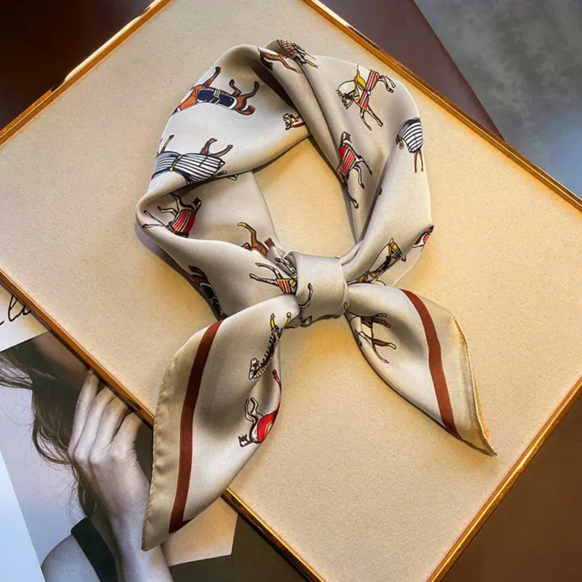 Equestrian Snaffle Bit Scarf 100% Silk