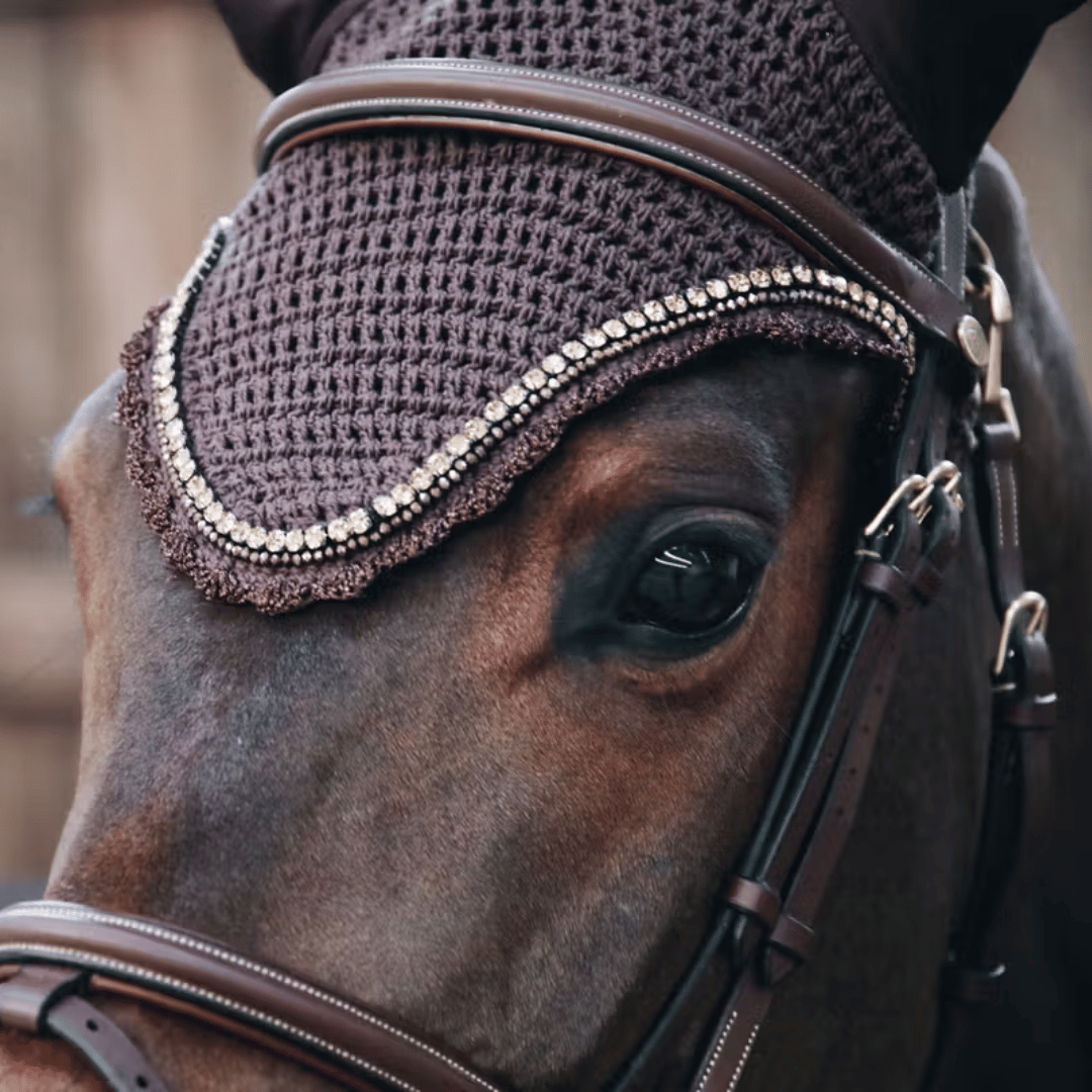 Kentucky Horsewear Wellington Stone & Pearl Long Ear Soundless Bonnet