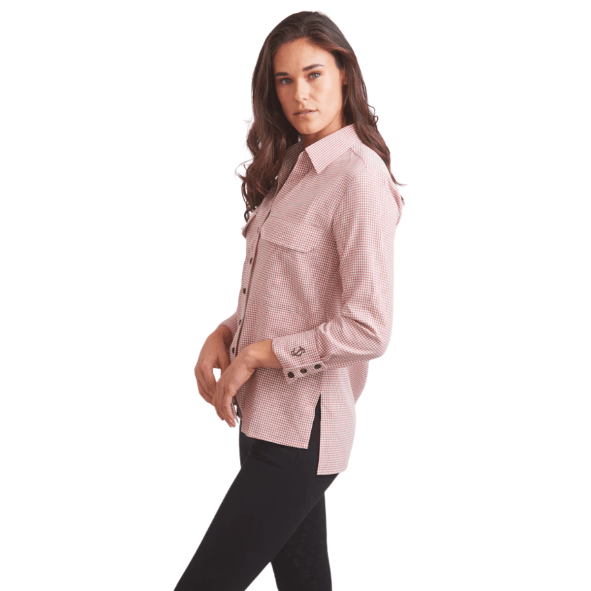 Solid Citizen Jessica II Gingham Equestrian Button-Down Shirt