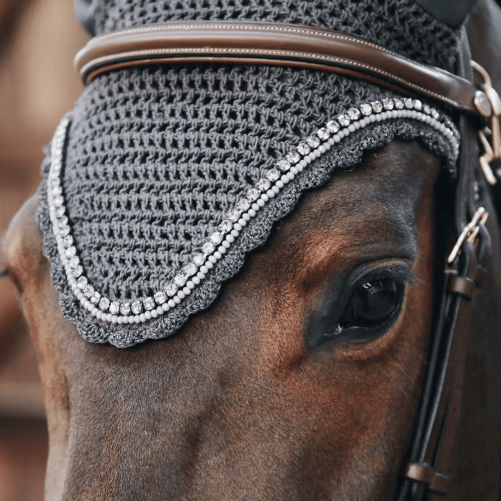 Kentucky Horsewear Wellington Stone & Pearl Long Ear Soundless Bonnet