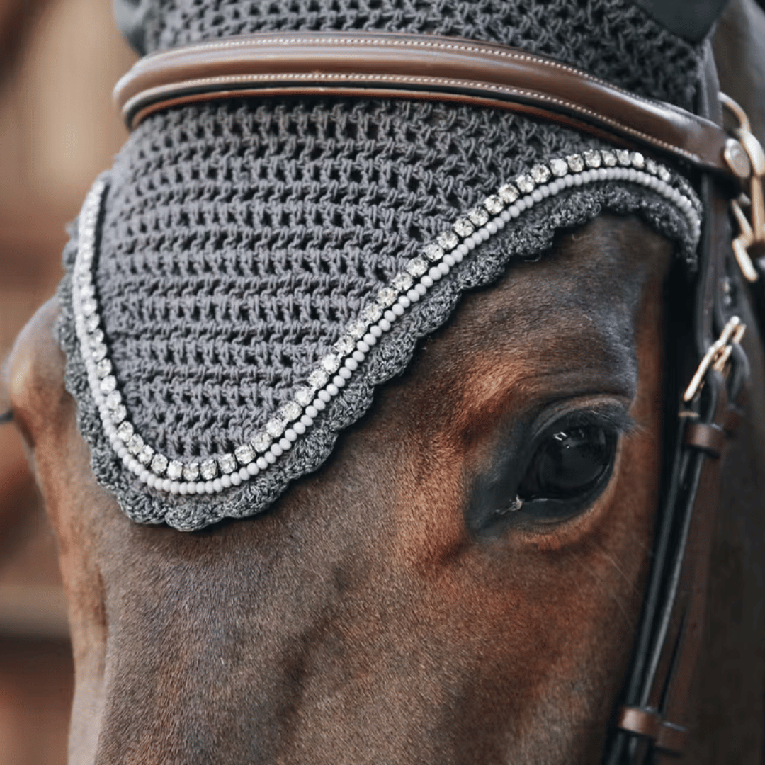 Kentucky Horsewear Wellington Stone & Pearl Long Ear Soundless Bonnet