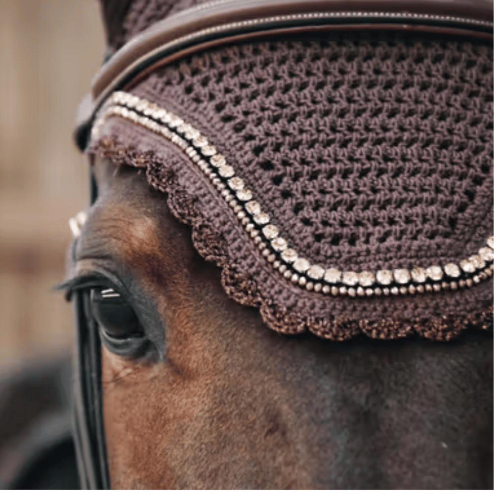 Kentucky Horsewear Wellington Stone & Pearl Soundless Ear Bonnet