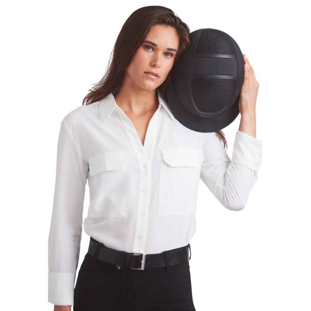 Solid Citizen Jessica Seersucker Equestrian Button-Down Shirt