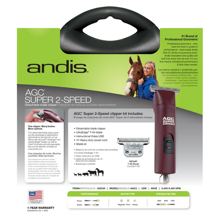Andis AGC Super 2-Speed Clipper with T-84 Blade