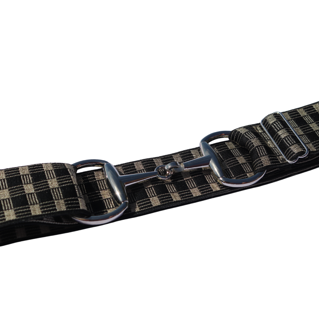 Divine Equestrian Snaffle Comfort Fit Belt - Black & White Checkered