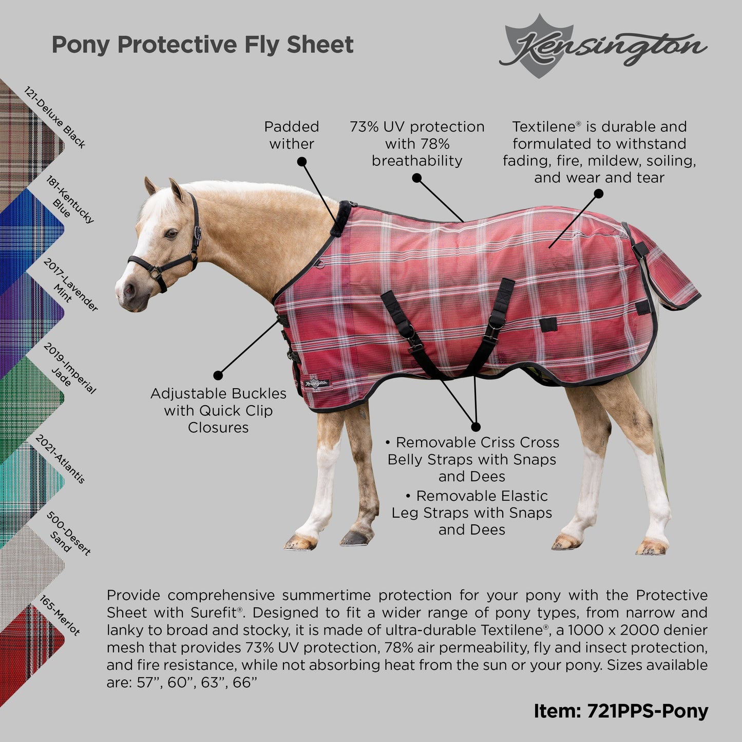 Kensington Pony Protective Fly Sheet with SureFit® - 73% UV Blocking