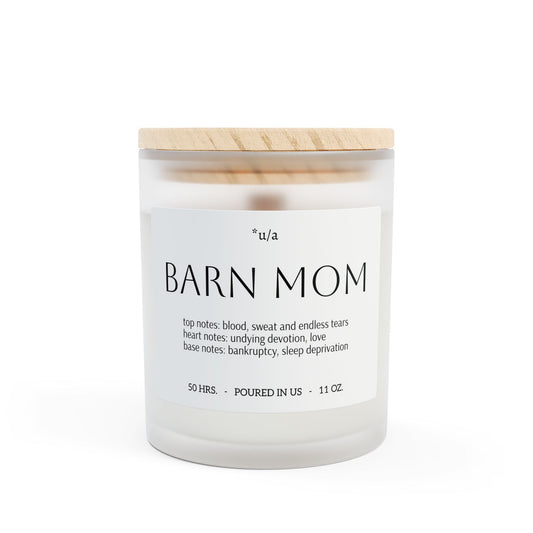 Unsustainable Apparel Frosted Glass Candle, 11oz - Barn Mom