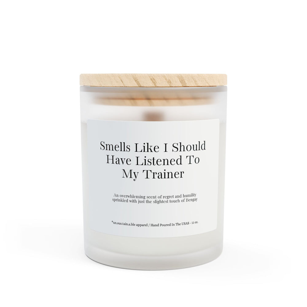 Unsustainable Apparel Frosted Glass Candle - Listened To Trainer