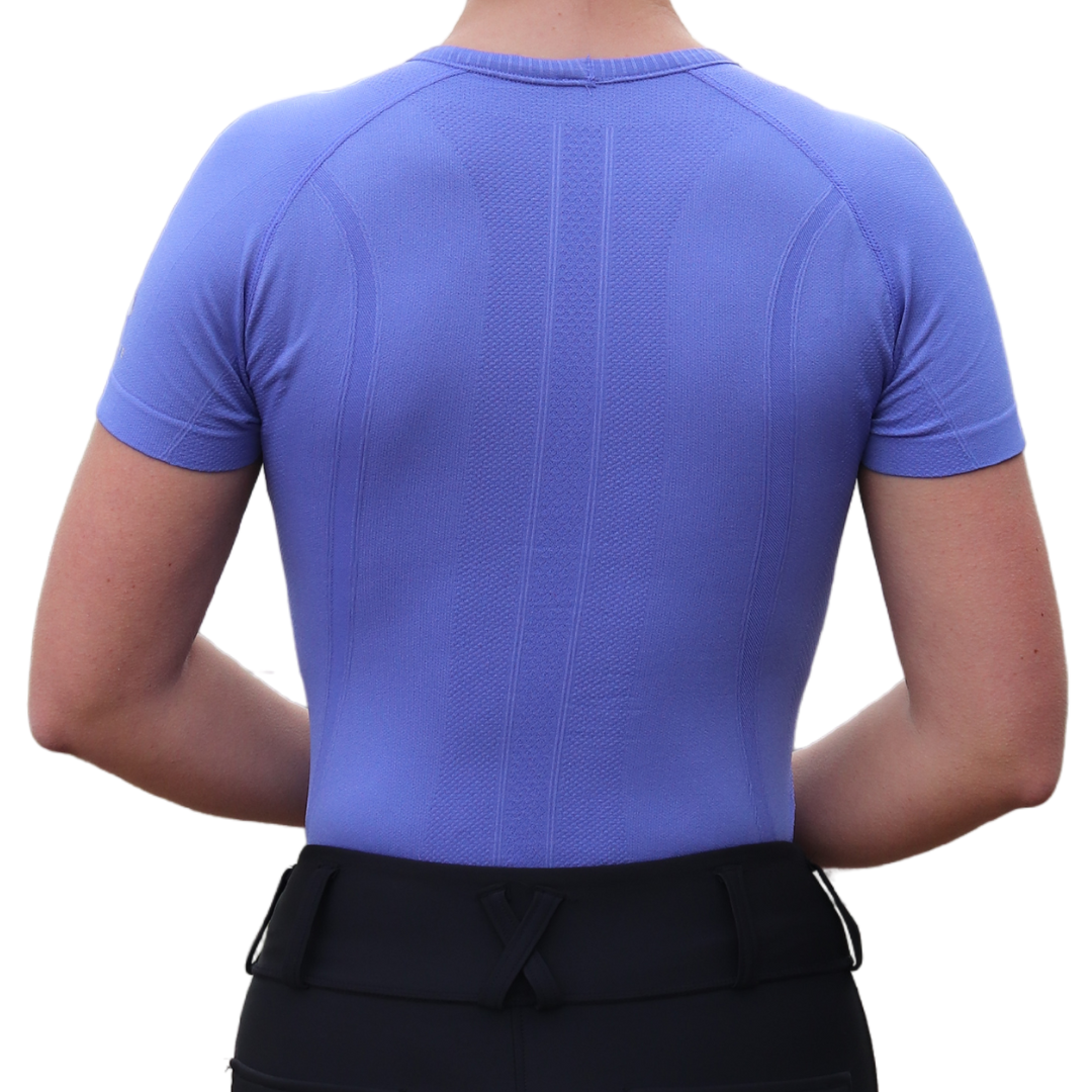Divine Equestrian Chic Athletic Short Sleeve Shirt - Violet