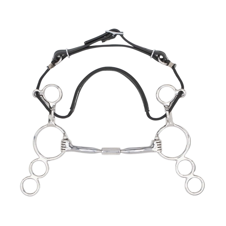 Myler 3-Ring Combination Bit with 6" Shank and Sweet Iron Low Port Comfort Snaffle (MB 04, Level 2)