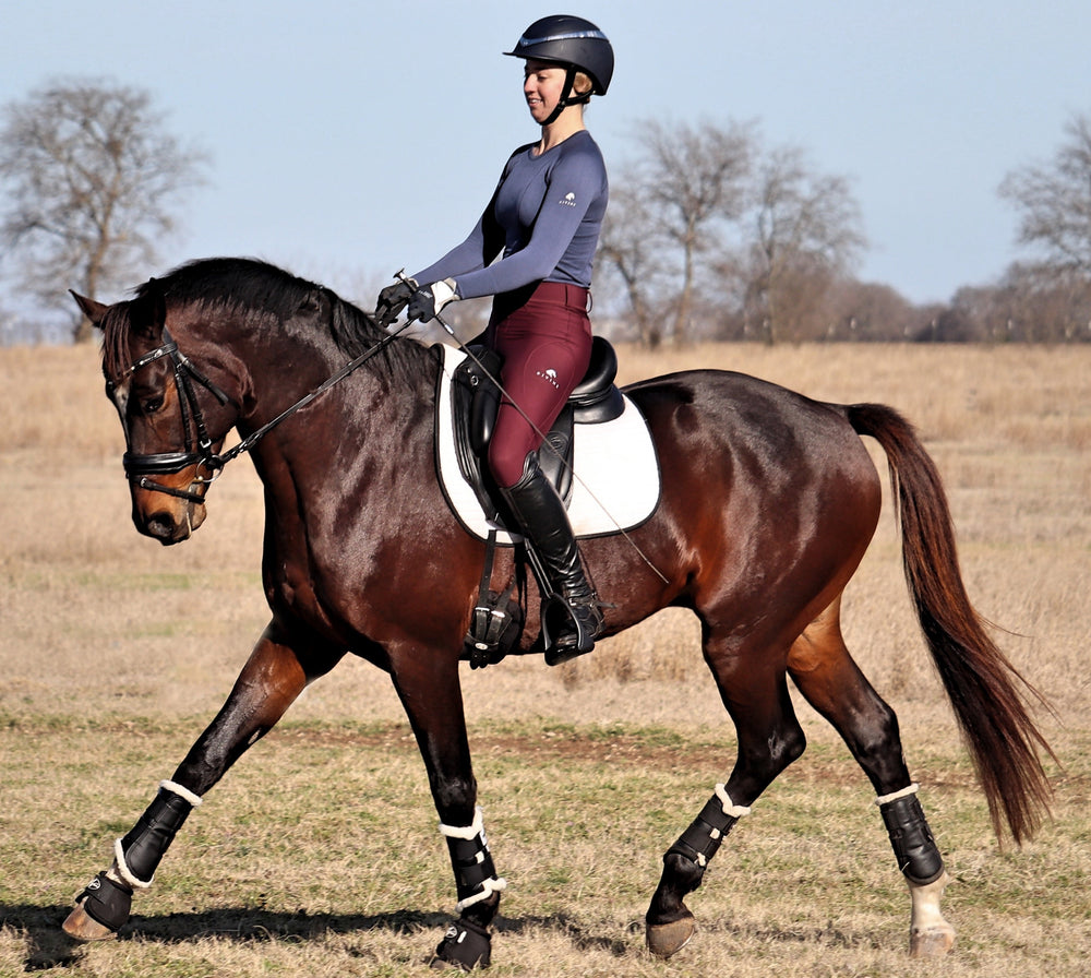 Divine Equestrian Comfort Grip Leggings - Burgundy