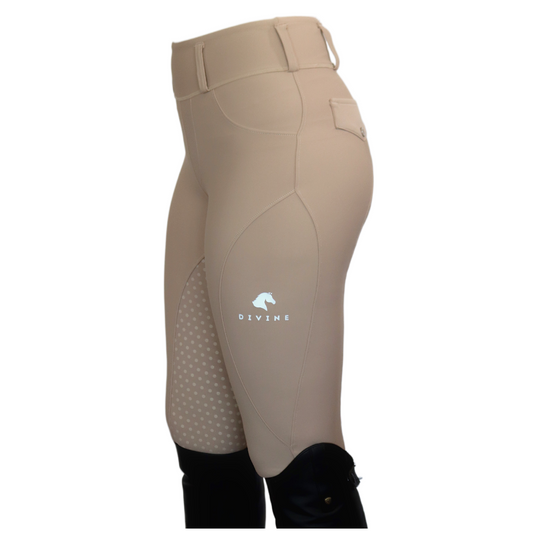 Divine Equestrian Comfort Grip Leggings - Beige