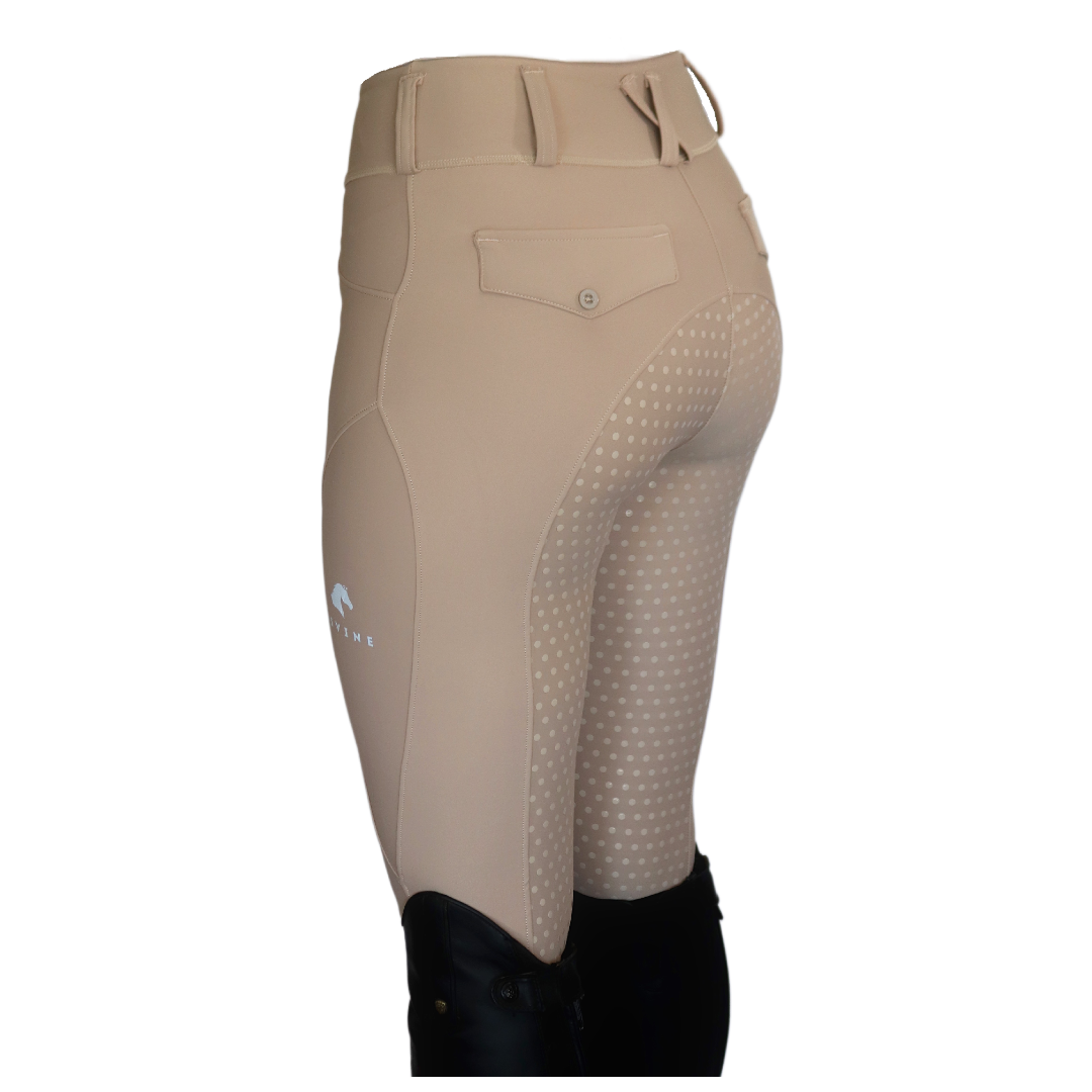 Divine Equestrian Comfort Grip Leggings - Beige