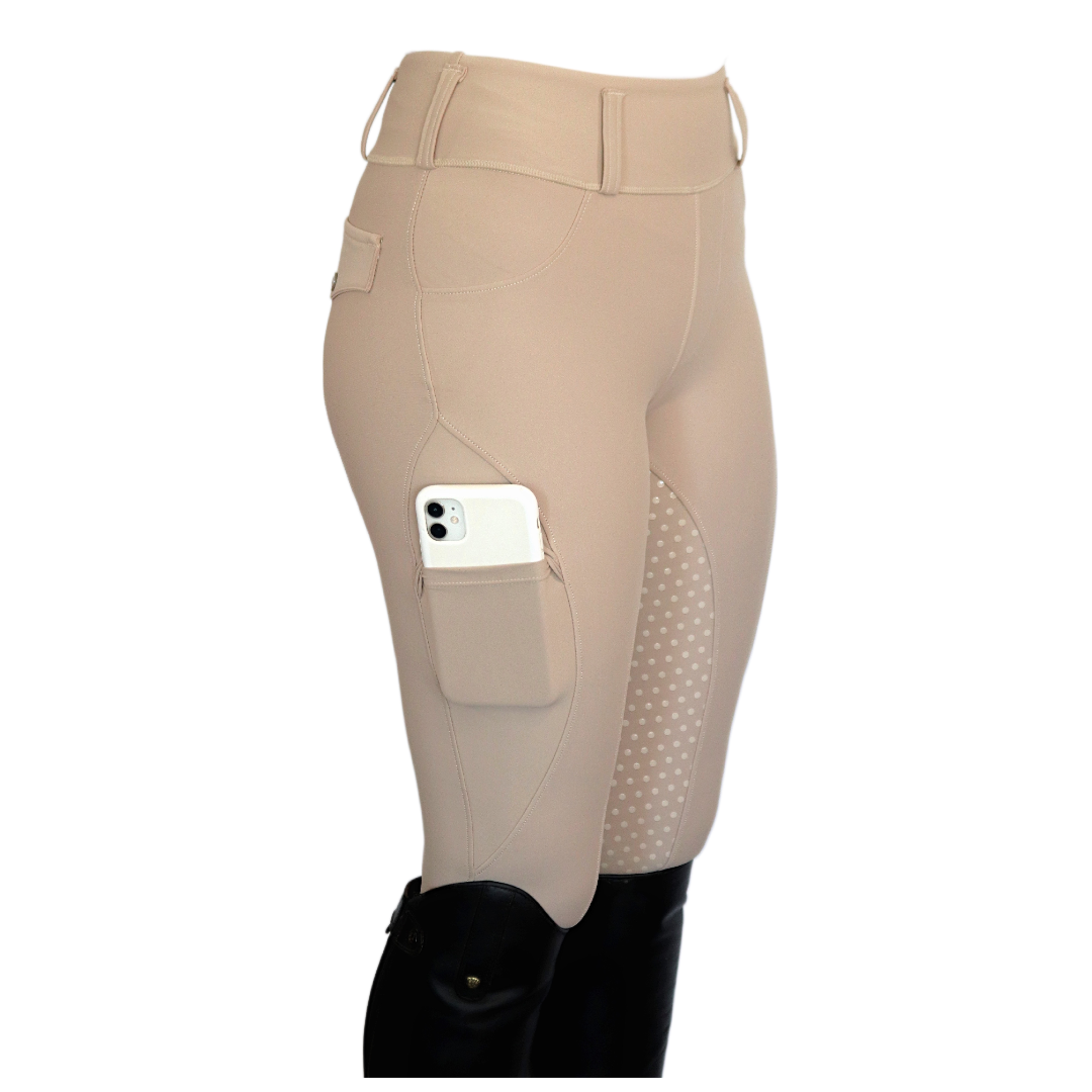 Divine Equestrian Comfort Grip Leggings - Beige