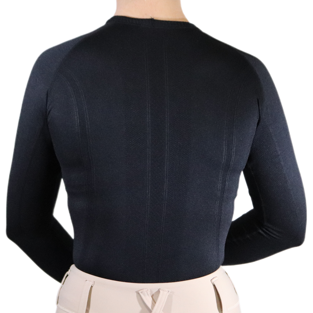 Divine Equestrian Chic Athletic Long Sleeve Shirt - Black