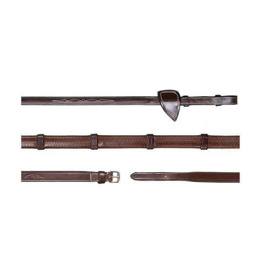 Dy'on 1/2" Rubber Reins With 7 Leather Loops - US Collection
