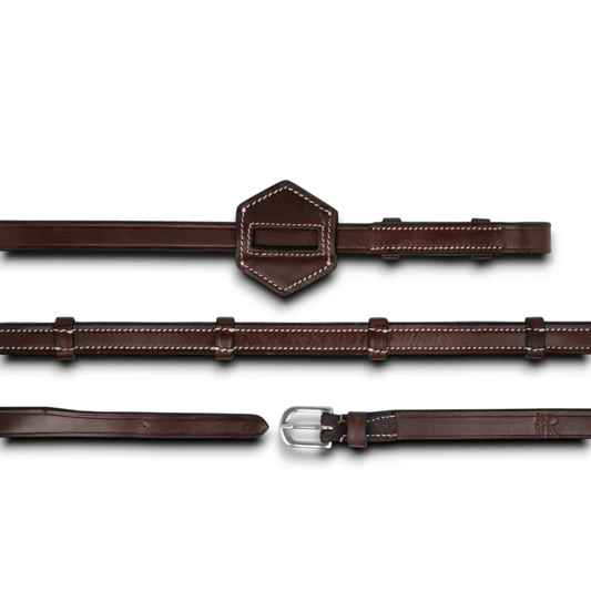 AJR Sport 5/8" Leather Rein with Inner Rubber Strip & Leather Grips - Jumper Collection