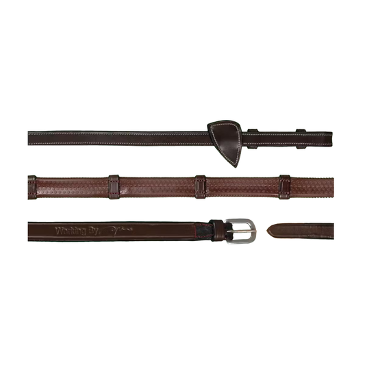 Dy'on 1/2 Rubber Reins With 7 Leather Loops - Working Collection
