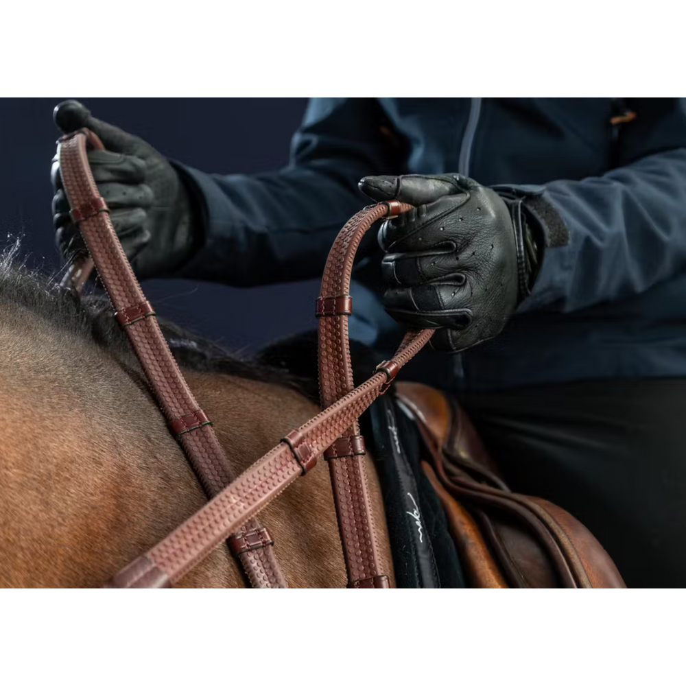 Dy'on 1/2 Rubber Reins With 7 Leather Loops - New English Collection