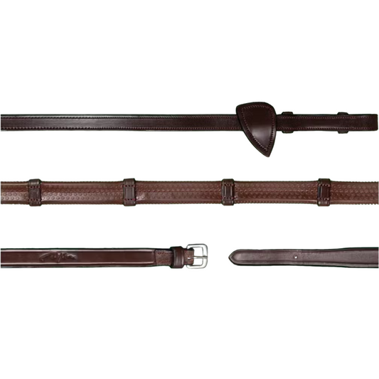 Dy'on 1/2 Rubber Reins With 7 Leather Loops - New English Collection