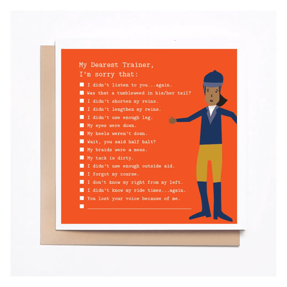 Mare Modern Goods Trainer Apology Card