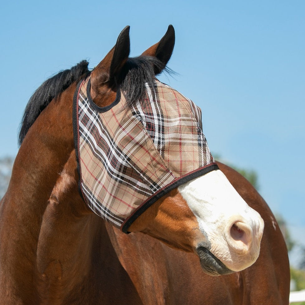 Kensington Fly Mask with Web Trim - Dual Ear Opening - 73% UV Blocking