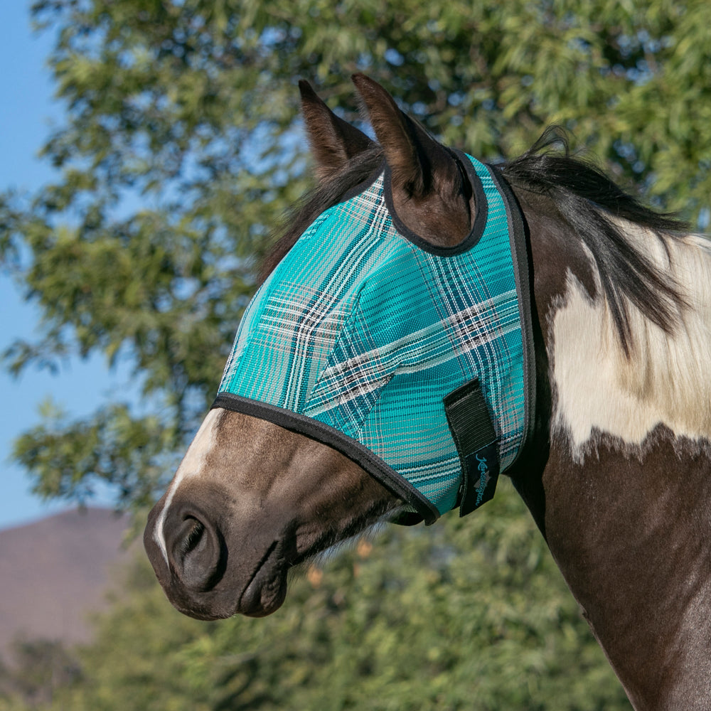 Kensington Draft Fly Mask with Web Trim - Dual Ear Holes - 73% UV Blocking