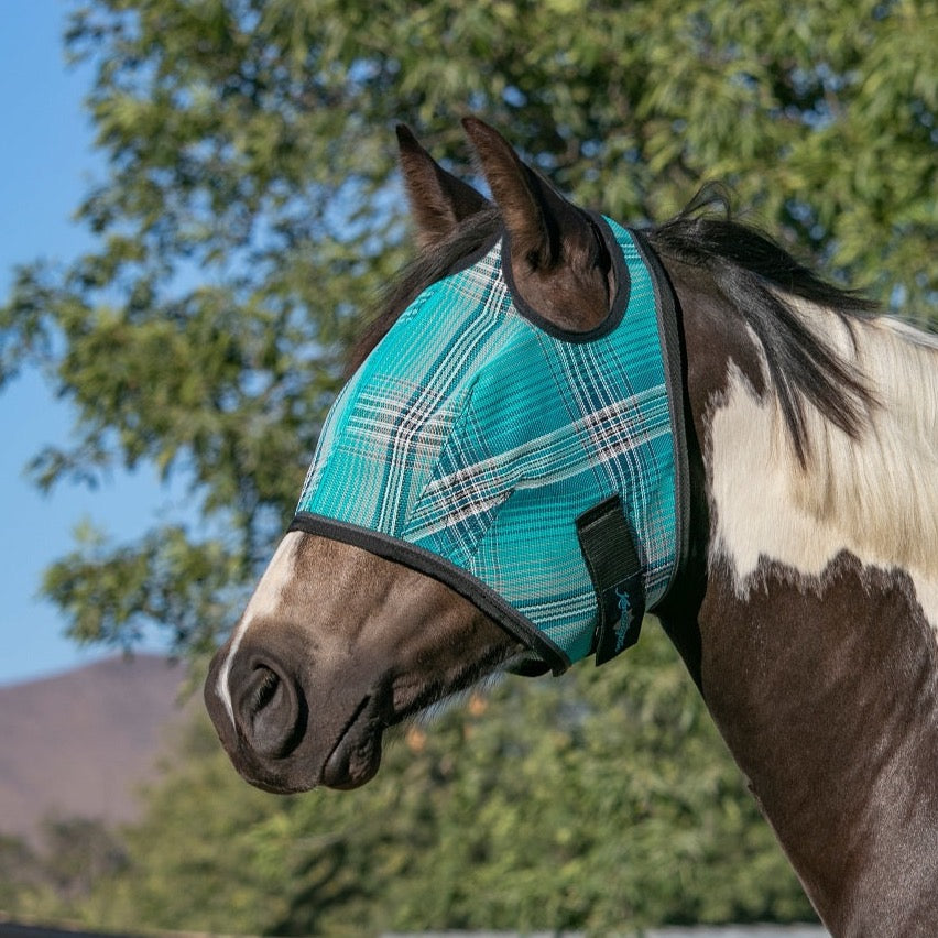 Kensington Fly Mask with Web Trim - Dual Ear Opening - 73% UV Blocking